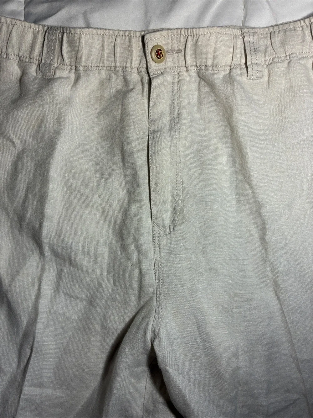 Tommy Bahama Relax Men's Cream 100% Linen Chinos Wide leg 34x29